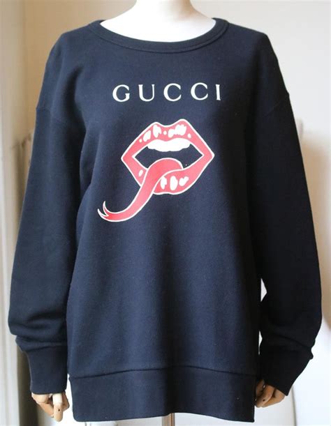 gucci sweater with mouth print|Gucci sweater on blackish.